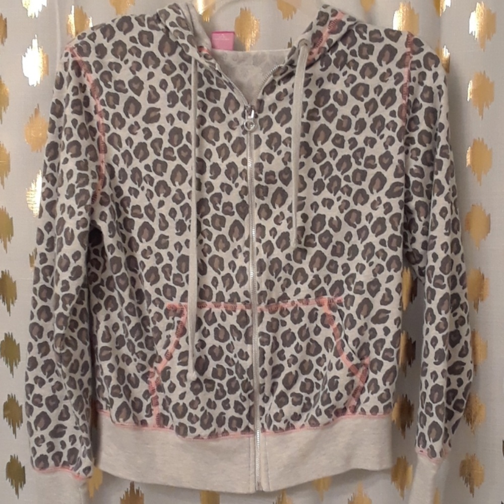Leopard Print Zip Up Hoodie